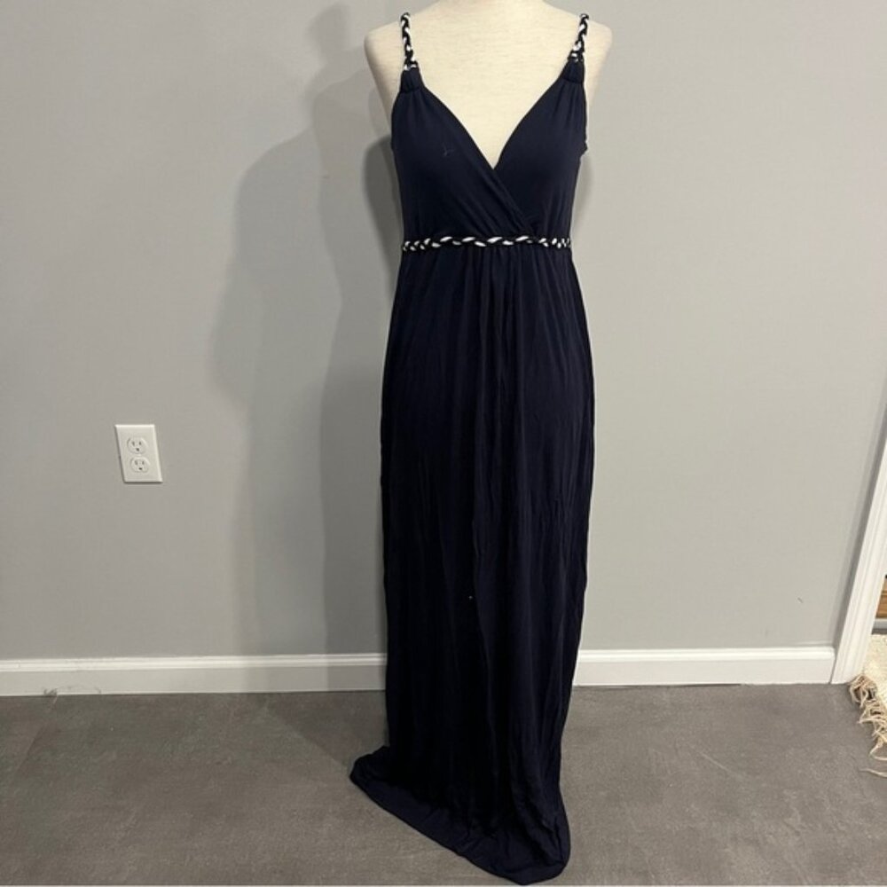 Seraphine Navy Blue Maxi Summer Cotton Maternity Dress 6